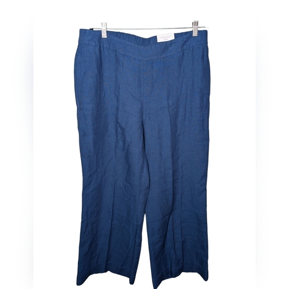 Chico's Blue Linen Trousers sz 16 NWT - Picture 1 of 7